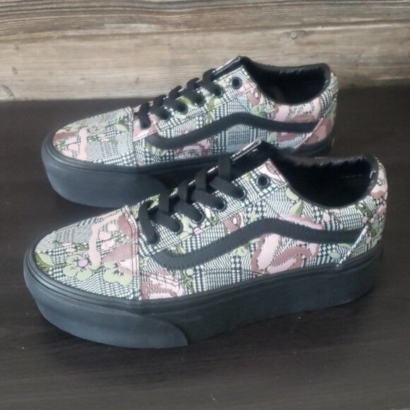 Vans Old Skool Stackform Womens Platform Shoes Romantic Goth Floral Tapestry - Picture 8 of 11